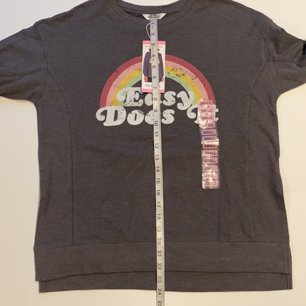 Wildfox Small Easy Does It Graphic Charcoal Statement Sweatshirt New (T) - Picture 14 of 16